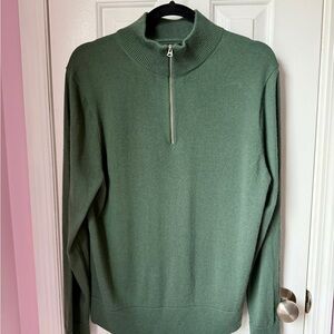 J. Crew Merino wool half-zip sweater.